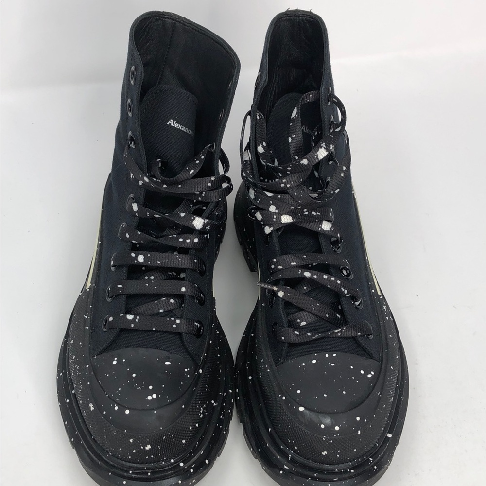 Alexander McQueen Paint Tread Slick High Black 682413 Men’s Sneakers - Size 41 - Picture 11 of 13